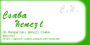 csaba wenczl business card